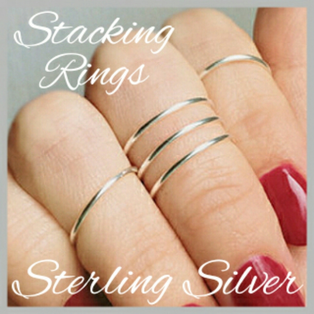 Thin Sterling Silver Ring Band/Stacking Midi Pinky - Picture 1 of 3